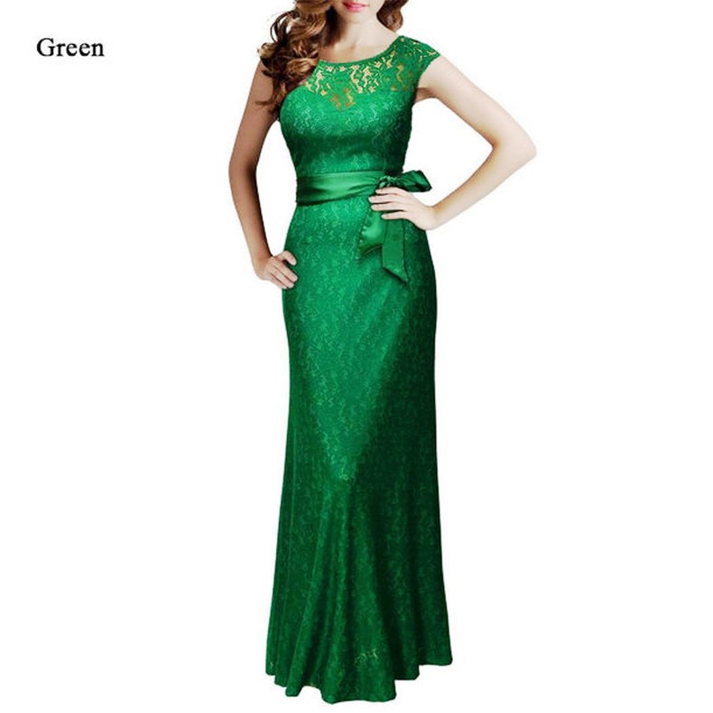Вечернее платья Зеленый гипюр